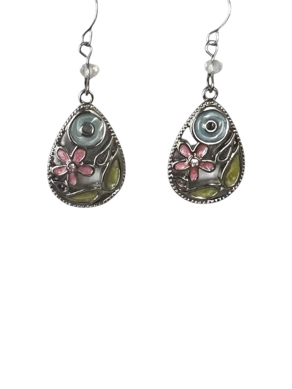 3/$20 Floral Silver and Pastel Earrings - Picture 2 of 4